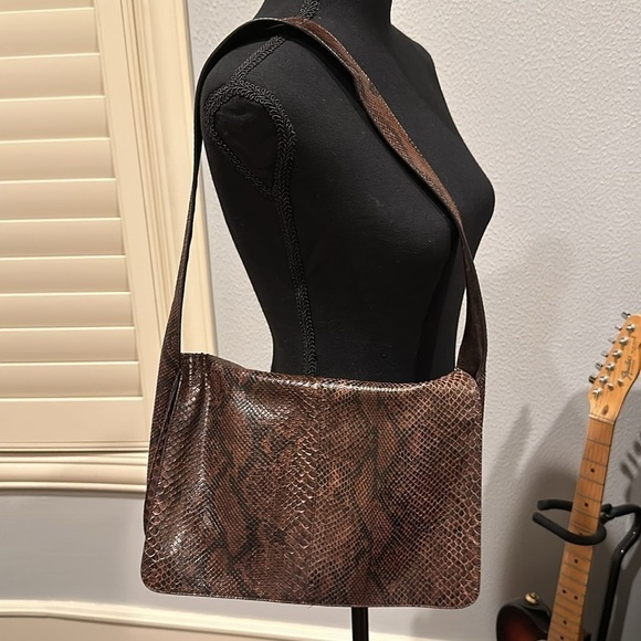 Vintage Granello snake skin leather and suede camera shoulder bag - Picture 7 of 9
